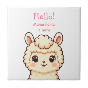 Süße Llama-Illustrationsdesign Fliese