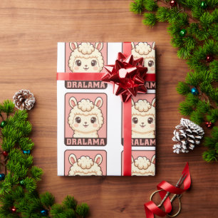 Süße Llama-Illustrationsdesign Geschenkpapier