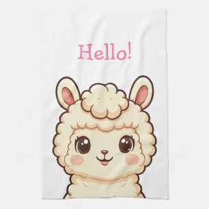 Süße Llama-Illustrationsdesign Geschirrtuch