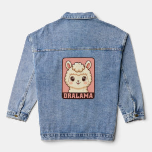 Süße Llama-Illustrationsdesign Jeansjacke