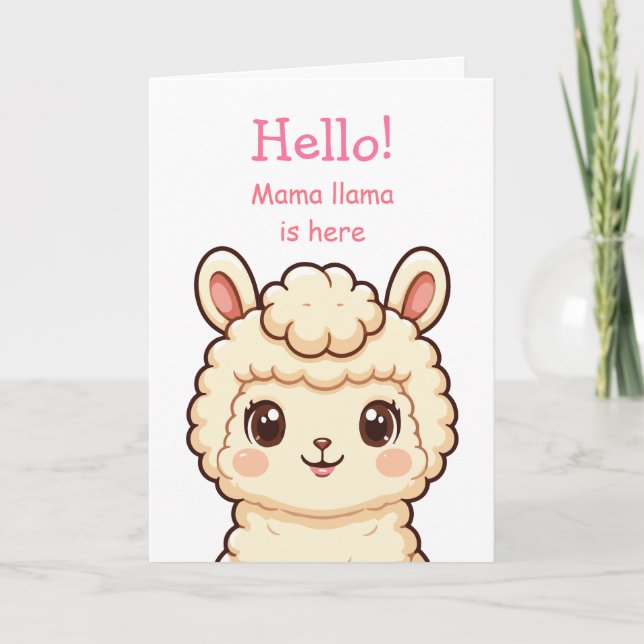 Süße Llama-Illustrationsdesign Karte (Vorderseite)