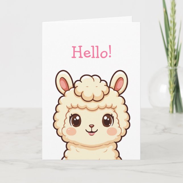 Süße Llama-Illustrationsdesign Karte (Vorderseite)