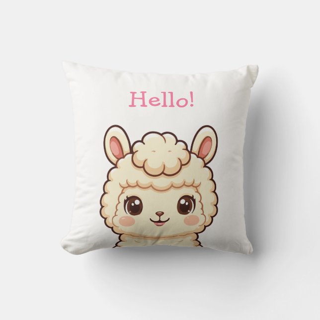 Süße Llama-Illustrationsdesign Kissen (Vorderseite)
