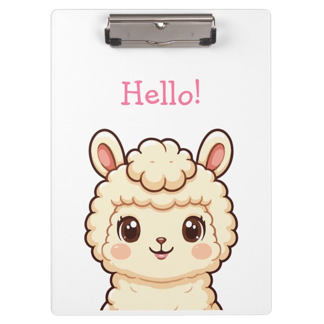 Süße Llama-Illustrationsdesign Klemmbrett (Vorderseite)