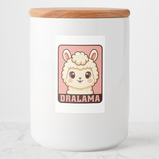Süße Llama-Illustrationsdesign Lebensmitteletikett (Vorderseite)