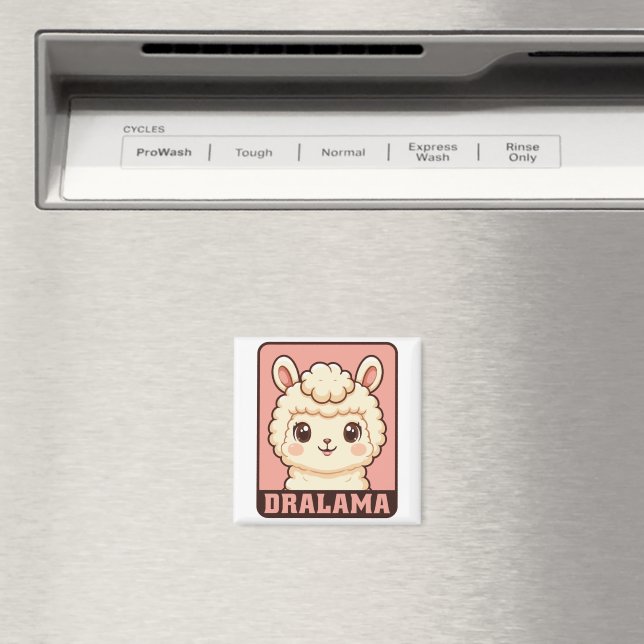 Süße Llama-Illustrationsdesign Magnet (In Situ (Geschirrspüler))