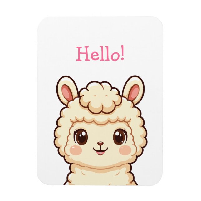 Süße Llama-Illustrationsdesign Magnet (Vertikal)