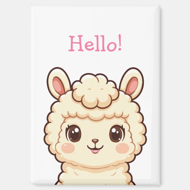 Süße Llama-Illustrationsdesign Magnet (Vorderseite)