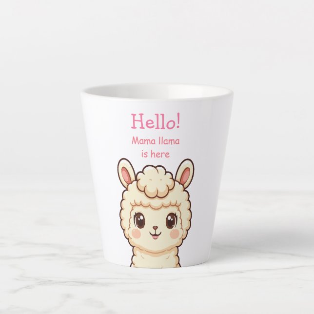 Süße Llama-Illustrationsdesign Milchtasse (Vorderseite)
