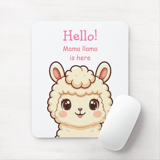 Süße Llama-Illustrationsdesign Mousepad (Mit Mouse)