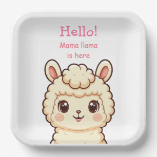 Süße Llama-Illustrationsdesign Pappteller