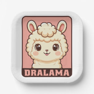 Süße Llama-Illustrationsdesign Pappteller