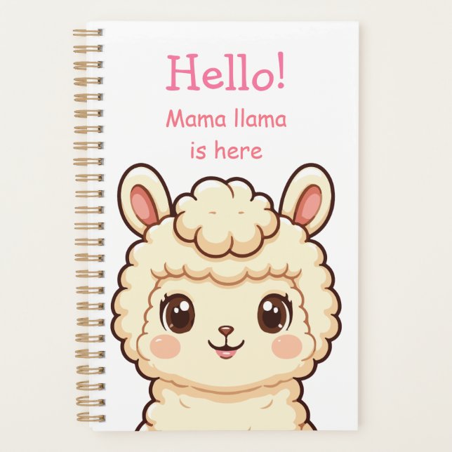 Süße Llama-Illustrationsdesign Planer (Vorderseite)