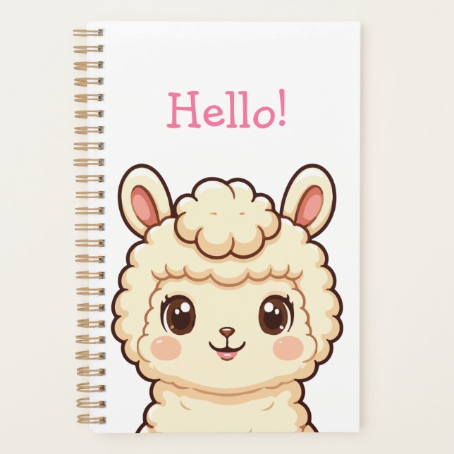 Süße Llama-Illustrationsdesign Planer (Vorderseite)