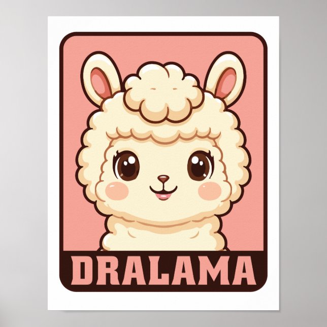 Süße Llama-Illustrationsdesign Poster (Vorne)