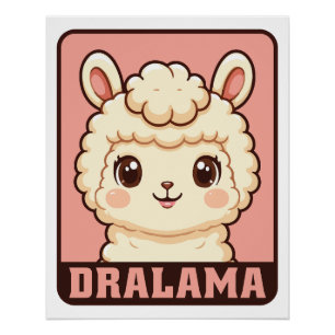 Süße Llama-Illustrationsdesign Poster