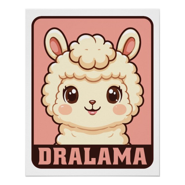 Süße Llama-Illustrationsdesign Poster (Vorderseite)