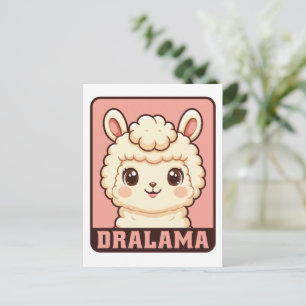 Süße Llama-Illustrationsdesign Postkarte