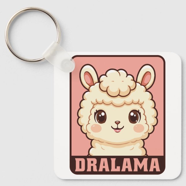 Süße Llama-Illustrationsdesign Schlüsselanhänger (Vorderseite)