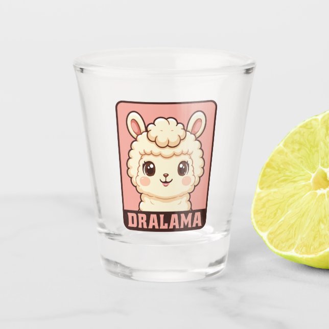Süße Llama-Illustrationsdesign Schnapsglas (Vorderseite)