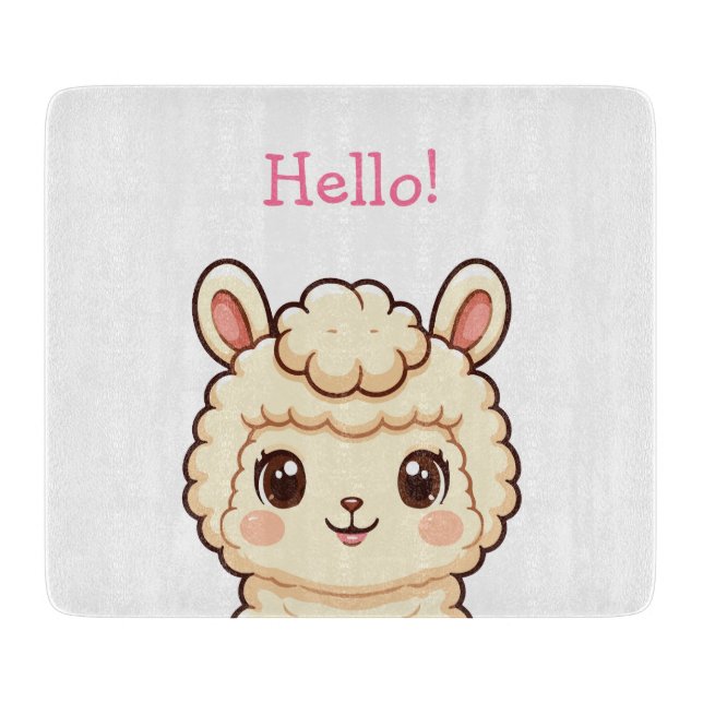 Süße Llama-Illustrationsdesign Schneidebrett (Vorderseite)