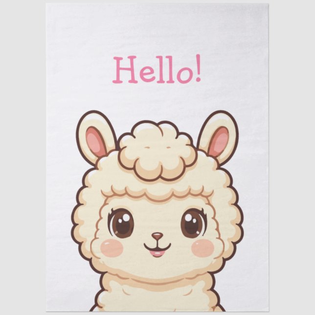 Süße Llama-Illustrationsdesign Seidenpapier (Vorderseite)
