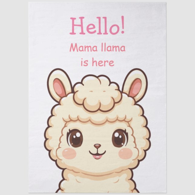 Süße Llama-Illustrationsdesign Seidenpapier (Vorderseite)