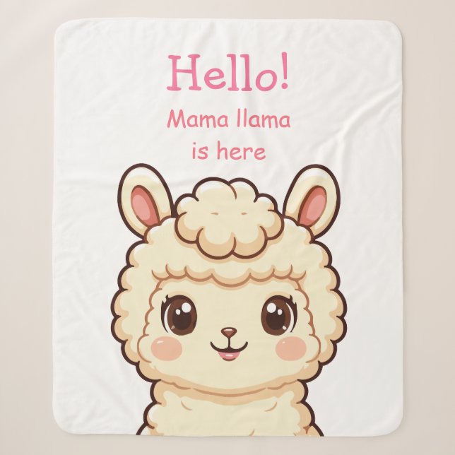 Süße Llama-Illustrationsdesign Sherpadecke (Vorderseite)