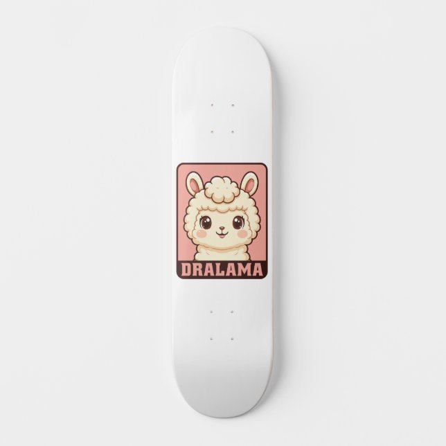 Süße Llama-Illustrationsdesign Skateboard (Vorderseite)
