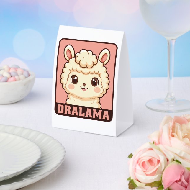 Süße Llama-Illustrationsdesign Tischaufsteller (In Situ (Hochzeit))