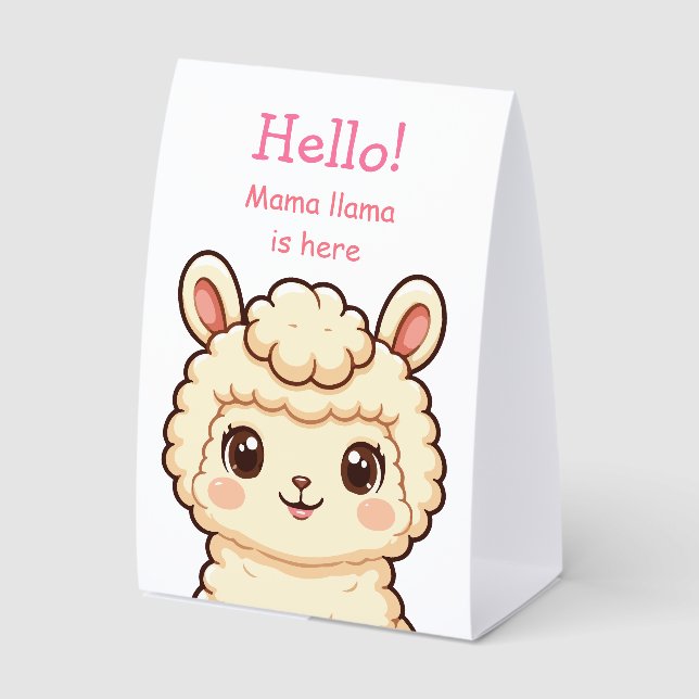 Süße Llama-Illustrationsdesign Tischaufsteller (Vorderseite)