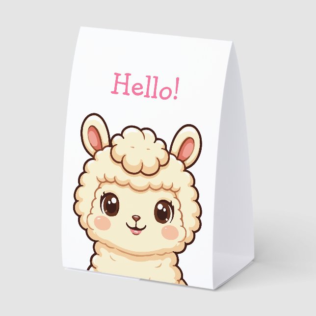 Süße Llama-Illustrationsdesign Tischaufsteller (Vorderseite)