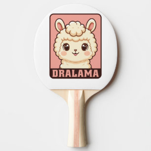Süße Llama-Illustrationsdesign Tischtennis Schläger