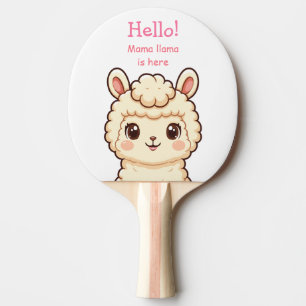 Süße Llama-Illustrationsdesign Tischtennis Schläger