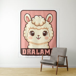Süße Llama-Illustrationsdesign Wandteppich
