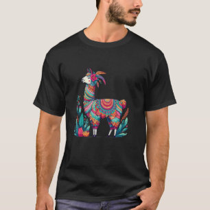 Süße Llama-Mandala-Tierkunst für Frauen T-Shirt