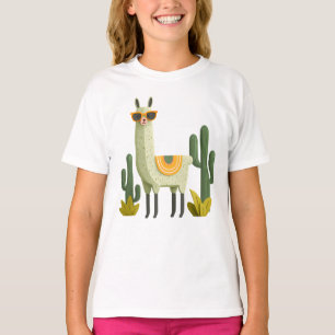 Süße Llama mit Sonnenbrille – Coole Tier-Kinderbek T-Shirt