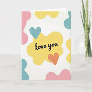 Süße Love You Hearts Karte