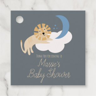 Süße Löwe Mond Wolke Baby Shower Geschenkanhänger
