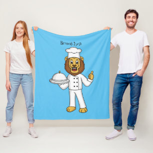 Süße Löwen-Chef-Cartoon-Illustration Fleecedecke