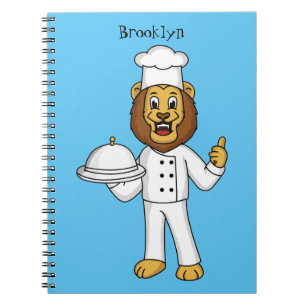Süße Löwen-Chef-Cartoon-Illustration Notizblock