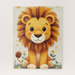 Süße Löwen-Kinderzimmer-Wandkunst Dschungel