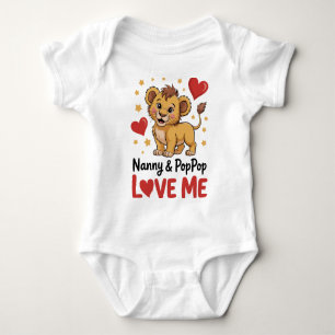 Süße Löwen-Nanny & PopPop lieben mich Großeltern Baby Strampler