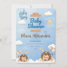 Süße Löwenkönig-Baby- Boy-Shower-Einladung