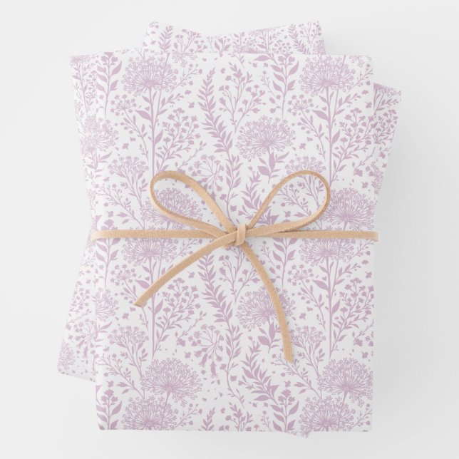 Süße Löwenzahn-Warme Flieder - Neutral Geschenkpapier Set (Beispiel)