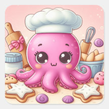 Süße lustige Back-Baby-Oktopus-Aufkleber