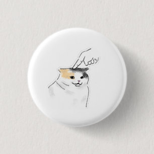 Süße lustige Fingerstupser zerdrückte Katzenhand g Button