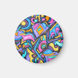 Süße Lustige Funky Bunte Kühne Verspielte Formen Magnet