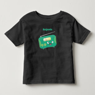 Süße lustige glückliche Retro-Radio-Cartoon  Kleinkind T-shirt