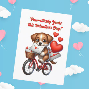 Süße Lustige Hunde-Liebe Herzen Valentinskarte Feiertagskarte